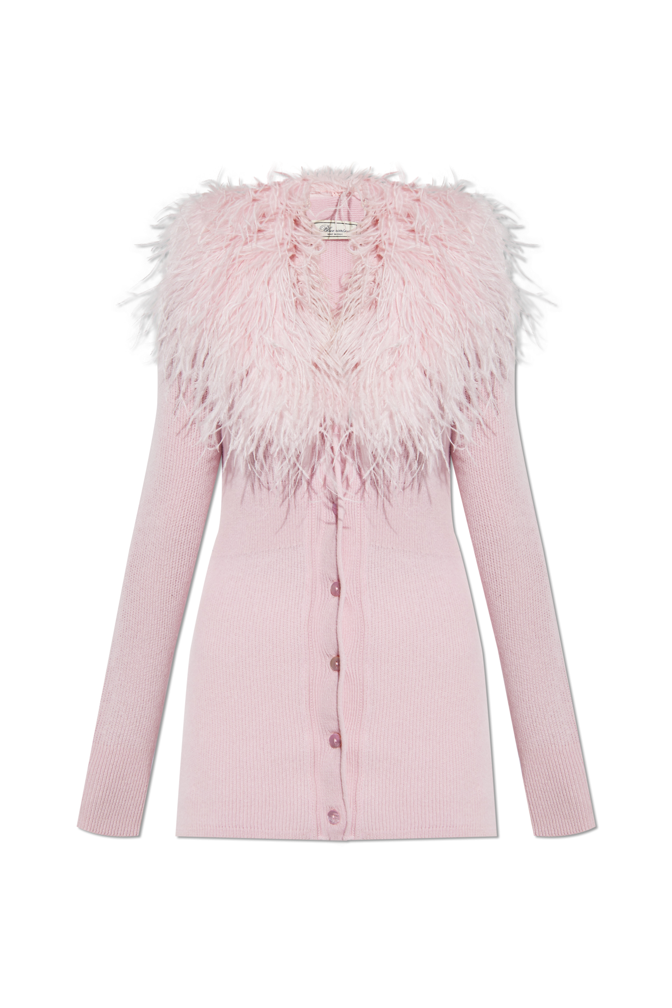 Pink Cardigan with ostrich feathers Blumarine - Vitkac Italy